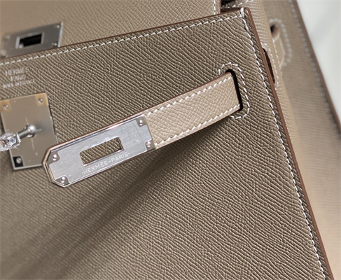 Kelly Sellier Bag Epsom Leather 25/28CM Gold/Silver Hardware In Etoupe Color