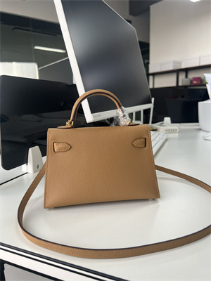 Kelly Mini II Bag Epsom Leather Gold/Silver Hardware In Biscuit Color HS