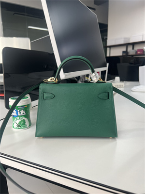 Kelly Mini II Bag Epsom Leather Gold/Silver Hardware In Malachite Color HS