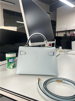 Kelly Mini II Bag Epsom Leather Gold/Silver Hardware In Blue Brume Color HS