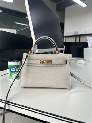 Kelly Mini II Bag Epsom Leather Gold/Silver Hardware In Gris Perle Color HS