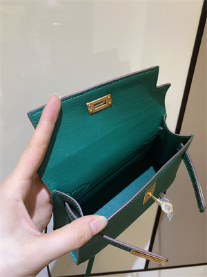 Kelly Mini II Bag Epsom Leather Gold/Silver hardware In Malachite Color