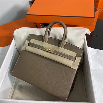 Bir.kin Sellier Bag Epsom Leather 25/30/35CM Gold Hardware In Etoupe Color HS