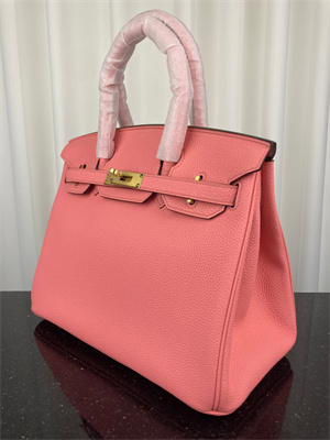 Bir.kin Bag TOGO Leather 25/30/35CM Gold/Silver Hardware In Rose Confetti Color HS