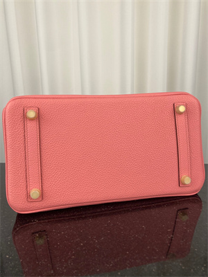 Bir.kin Bag TOGO Leather 25/30/35CM Gold/Silver Hardware In Rose Confetti Color HS