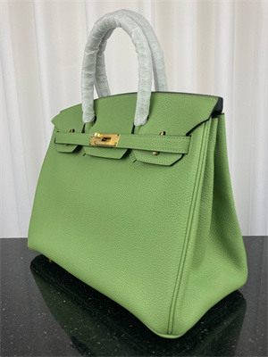 Bir.kin Bag TOGO Leather 25/30/35CM Gold/Silver Hardware In Vert Criquet Color HS