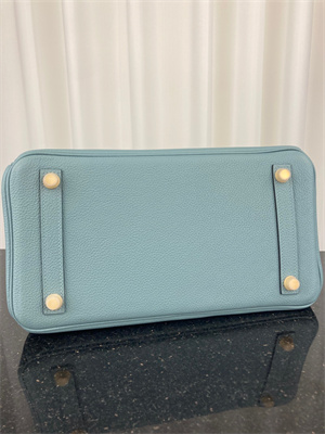 Bir.kin Bag TOGO Leather 25/30/35CM Gold/Silver Hardware In Azure Blue Color HS