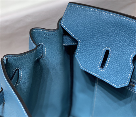 Bir.kin Bag Calfskin Leather 25/30/35CM Gold/Silver Hardware In Bley Jean Color