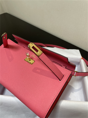 Kelly Classique To Go wallet Epsom Leather Gold Tone Metal In Rose Lipsur Color HS