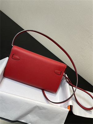 Kelly Classique To Go wallet Epsom Leather Gold Tone Metal In Red Color HS