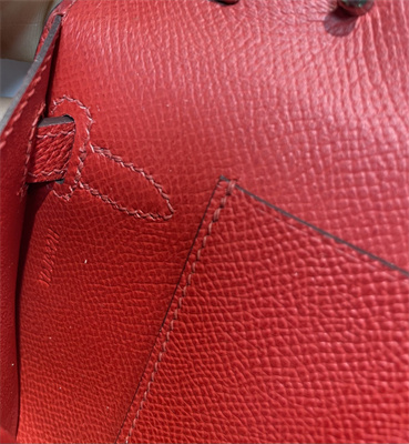 Kelly Classique To Go wallet Epsom Leather Silver Tone Metal In Red Color HS