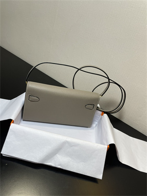 Kelly Classique To Go wallet Epsom Leather Gold Tone Metal In Gris Asphalte Color HS