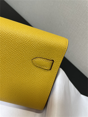 Kelly Classique To Go wallet Epsom Leather Gold Tone Metal In Jaune de Naples Color HS
