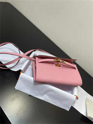 Kelly Classique To Go wallet Epsom Leather Gold Tone Metal In Rose Confetti Color HS