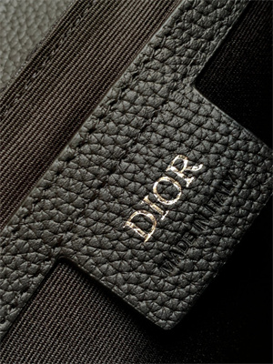 Di.or Mini Saddle Messenger Bag With Flap Black Oblique Jacquard With Grained Calfskin