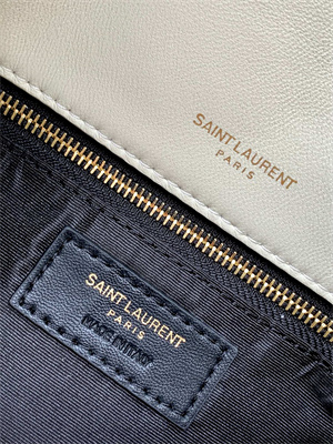 Y.S.L TOY PUFFER In Nappa Lambskin Gold Tone Metal White Color