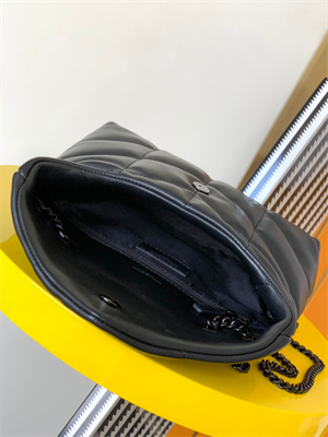 Y.S.L TOY PUFFER In Nappa Lambskin Black Tone Metal Black Color