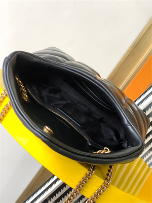 Y.S.L TOY PUFFER In Nappa Lambskin Gold Tone Metal Black Color