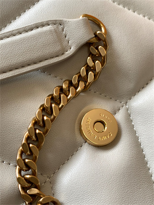 Y.S.L PUFFER SMALL  In Nappa Lambskin Gold Tone Metal White Color