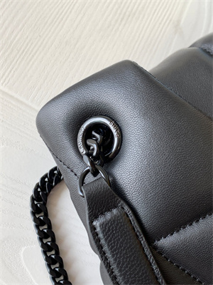 Y.S.L PUFFER SMALL In Nappa Lambskin Black Tone Metal Black Color