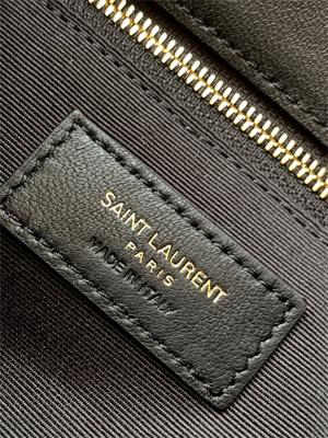 Y.S.L PUFFER SMALL In Nappa Lambskin Gold Tone Metal Black Color