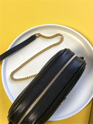 Y.S.L MINI LOU In Black Quilted Grain De Poudre Embossed Leather Gold Tone Metal