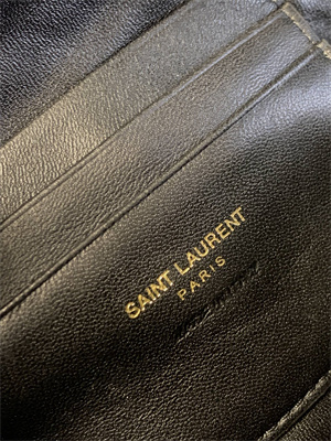 Y.S.L MINI LOU In Black Quilted Grain De Poudre Embossed Leather Gold Tone Metal