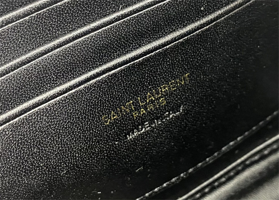 Y.S.L MINI LOU In Red Quilted Grain De Poudre Embossed Leather Gold Tone Metal