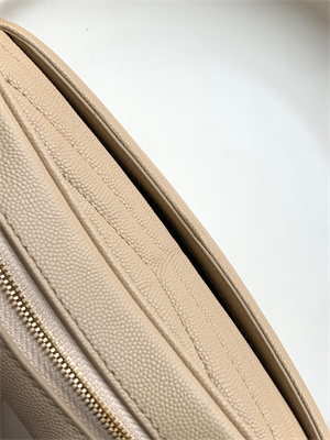 Y.S.L MINI LOU In Beige Quilted Grain De Poudre Embossed Leather Gold Tone Metal