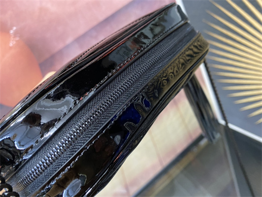 Y.S.L MINI LOU In Blue Quilted Patent Leather Black Tone Metal