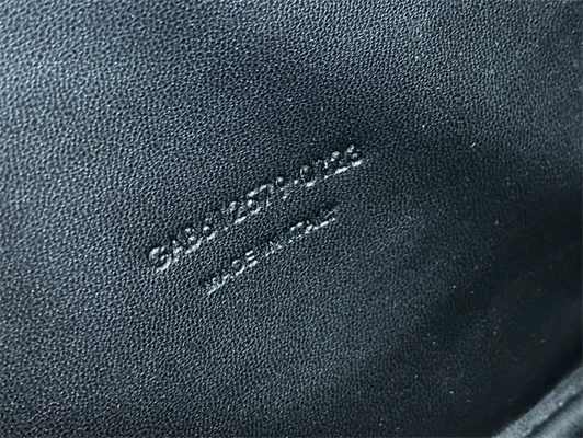 Y.S.L MINI LOU In Dk Blue Quilted Grain De Poudre Embossed Leather Gold Tone Metal