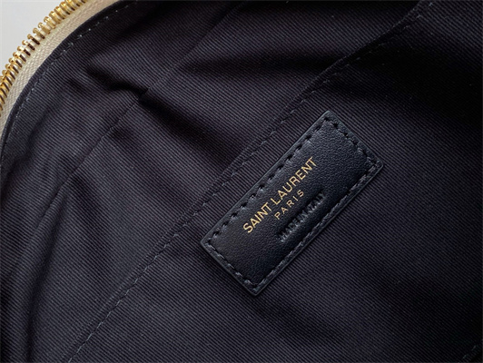 Y.S.L LOU CAMERA BAG In White Quilted Leather Gold Tone Metal