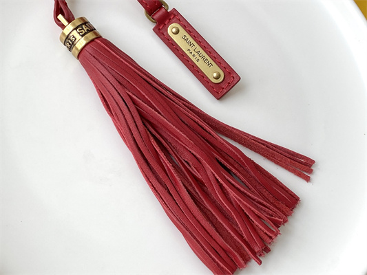 Y.S.L LOU CAMERA BAG In Red Quilted Leather Gold Tone Metal