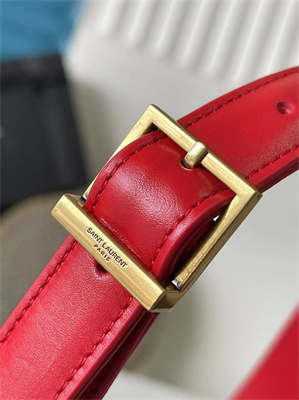 Y.S.L LE 5 A 7 HOBO BAG In Red Smooth Leather