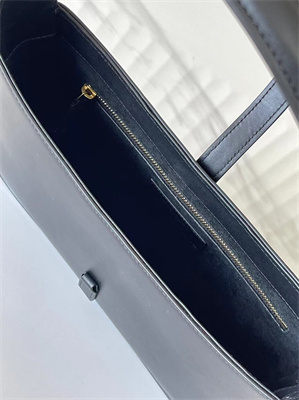 Y.S.L LE 5 A 7 HOBO BAG In Black Smooth Leather