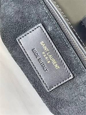 Y.S.L LE 5 A 7 HOBO BAG In Black Smooth Leather