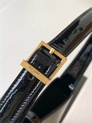 Y.S.L LE 5 A 7 HOBO BAG In Black Patent Leather