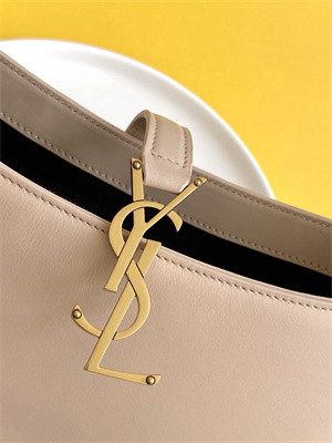 Y.S.L LE 5 A 7 HOBO BAG In Lt Beige Smooth Leather