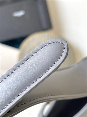 Y.S.L LE 5 A 7 HOBO BAG In Grey Smooth Leather