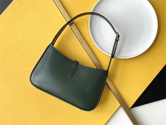 Y.S.L LE 5 A 7 HOBO BAG In Dk Green Smooth Leather