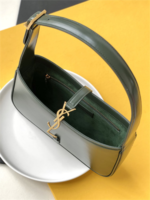 Y.S.L LE 5 A 7 HOBO BAG In Dk Green Smooth Leather