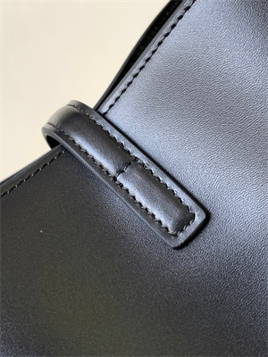 Y.S.L LE 37 SMALL In Black Shinny Leather Bucket Bag