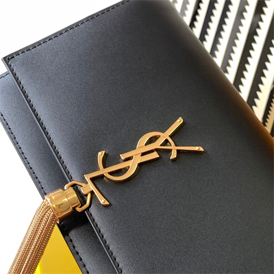 Y.S.L KATE SMALL TASSEL IN SMOOTH Leather Gold Tone Metal Black Color