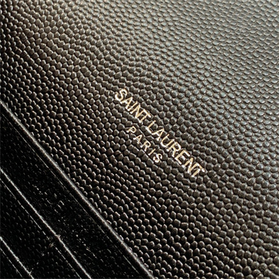 Y.S.L KATE SMALL TASSEL IN GRAIN DE POUDRE EMBOSSED Leather Silver Tone Metal Black Color