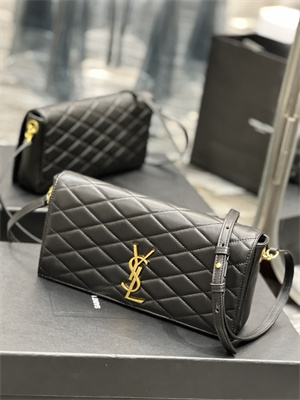 Y.S.L KATE 99 IN QUILTED NAPPA LAMBSKIN LEATHER Black Color Gold Tone Metal
