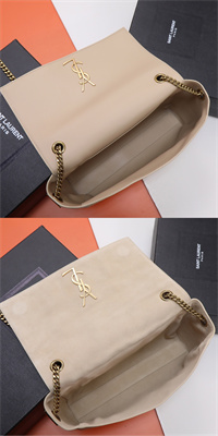 Y.S.L REVERSIBLE KATE MEDIUM Gold Tone Metal Lt Beige Color