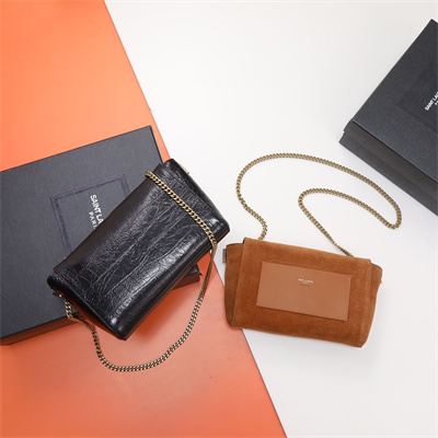 Y.S.L REVERSIBLE KATE SMALL Gold Tone Metal Black/Brown Color