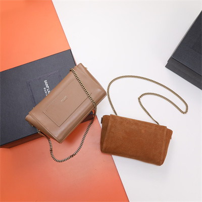 Y.S.L REVERSIBLE KATE SMALL Gold Tone Metal Brown Color