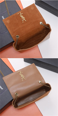 Y.S.L REVERSIBLE KATE SMALL Gold Tone Metal Brown Color