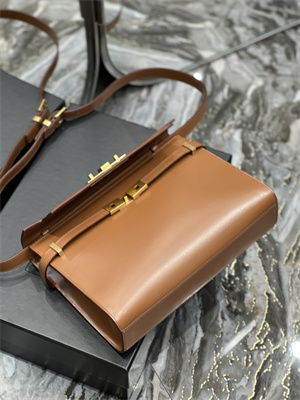 y.s.l manhattan shoulder bag in box Sa**t Lau*nt brown color
